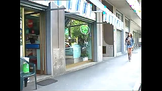 Torrid shemale fucked in a public toilet